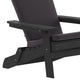 Black/Gray |#| Indoor/Outdoor Black Folding Adirondack Chairs with Gray Cushions - Set of 2