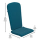 White/Teal |#| Indoor/Outdoor White Folding Adirondack Chairs with Teal Cushions - Set of 2