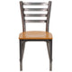 Natural Wood Seat/Clear Coated Metal Frame |#| Clear Coated Ladder Back Metal Restaurant Chair - Natural Wood Seat