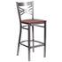 Clear Coated "X" Back Metal Restaurant Barstool