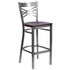 Clear Coated "X" Back Metal Restaurant Barstool