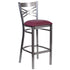 Clear Coated "X" Back Metal Restaurant Barstool