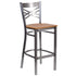 Clear Coated "X" Back Metal Restaurant Barstool