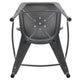 Silver Gray |#| 24inchH Distressed Silver Gray Metal Indoor-Outdoor Counter Dining Stool with Back