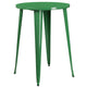 Green |#| 30inch Round Green Metal Indoor-Outdoor Bar Table Set with 4 Cafe Stools