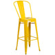 Yellow |#| 30inch Round Yellow Metal Indoor-Outdoor Bar Table Set with 4 Cafe Stools