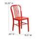 Red |#| Red Metal Indoor-Outdoor Chair - Kitchen Chair - Restaurant Seating