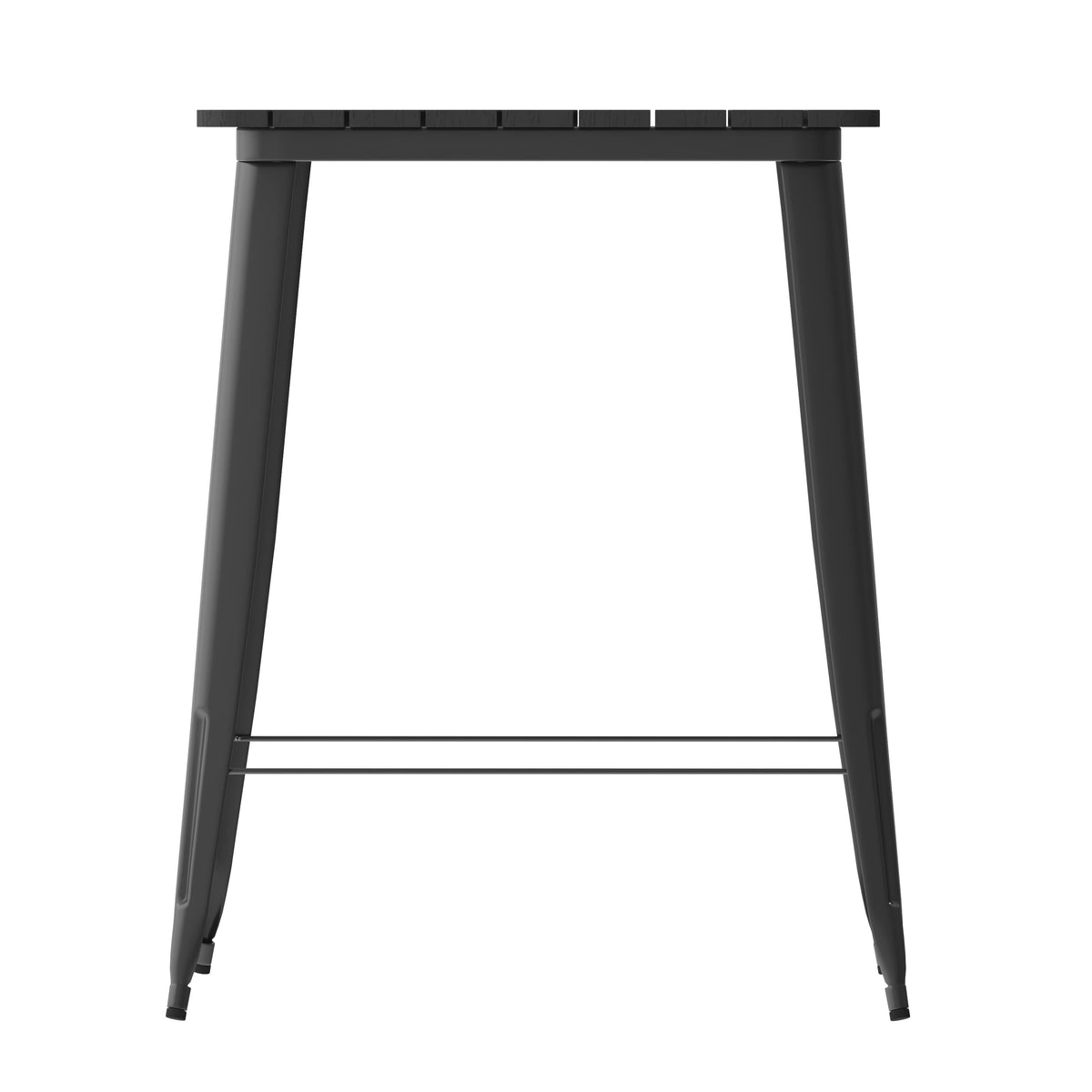 Black |#| 31.5inch SQ Commercial Poly Bar Top Restaurant Table with Steel Frame-Black/Black