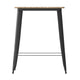 Brown/Black |#| 31.5inch SQ Commercial Poly Bar Top Restaurant Table with Steel Frame-Brown/Black