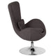 Dark Gray Fabric |#| Dark Gray Fabric Side Reception Chair with Bowed Seat - Guest Seating