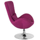 Magenta Fabric |#| Magenta Fabric Side Reception Chair with Bowed Seat - Guest Seating