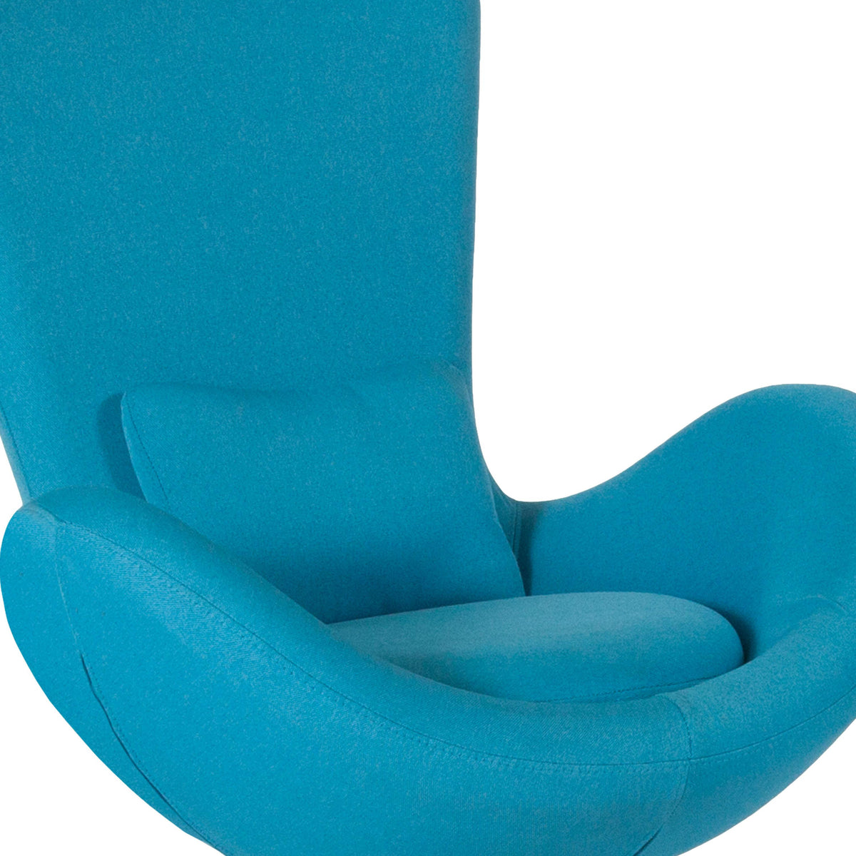 Aqua Fabric |#| Aqua Fabric Swivel Side Reception Chair with Bowed Seat - Guest Seating