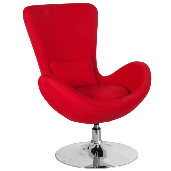 Red Fabric |#| Red Fabric Side Reception Chair with Bowed Seat - Living Room Furniture