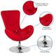 Red Fabric |#| Red Fabric Side Reception Chair with Bowed Seat - Living Room Furniture