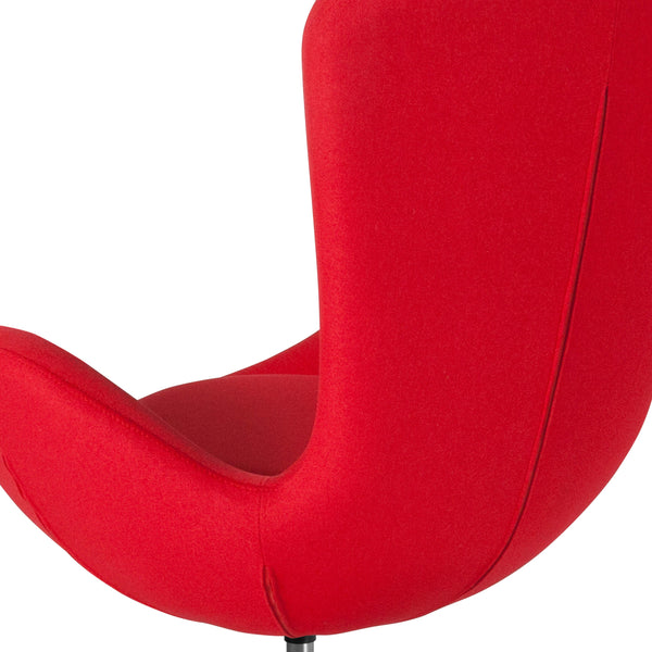 Red Fabric |#| Red Fabric Side Reception Chair with Bowed Seat - Living Room Furniture