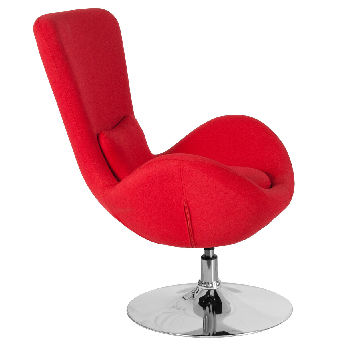 Red Fabric |#| Red Fabric Side Reception Chair with Bowed Seat - Living Room Furniture