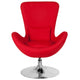 Red Fabric |#| Red Fabric Side Reception Chair with Bowed Seat - Living Room Furniture