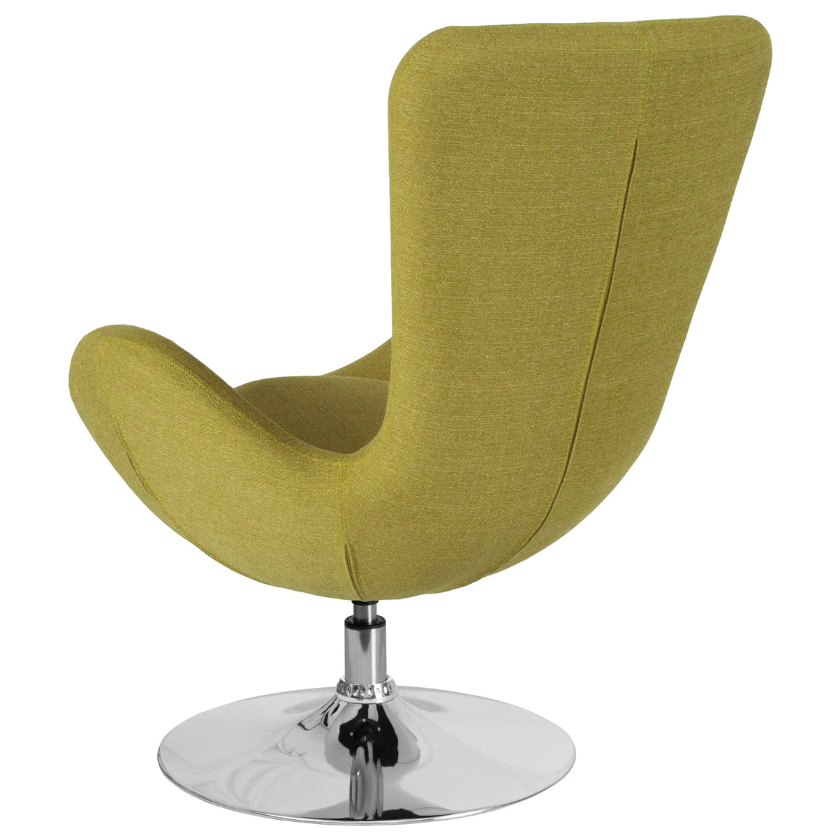 Green Fabric |#| Green Fabric Side Reception Chair with Bowed Seat - Guest Seating