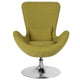 Green Fabric |#| Green Fabric Side Reception Chair with Bowed Seat - Guest Seating