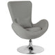 Light Gray Fabric |#| Light Gray Fabric Side Reception Chair with Bowed Seat - Guest Seating