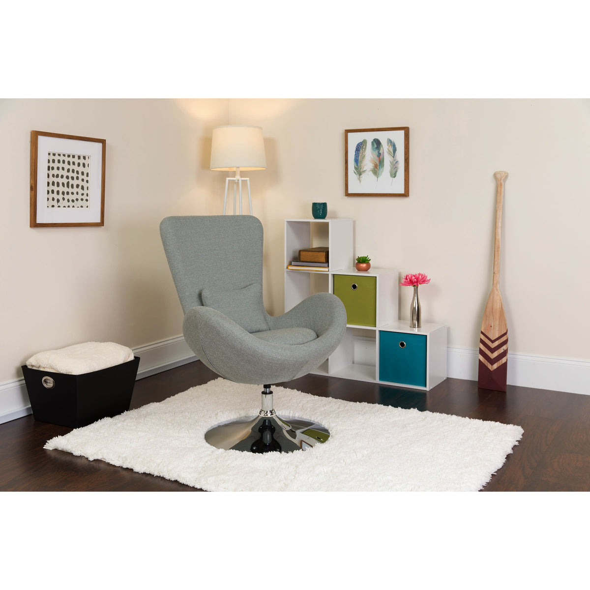 Light Gray Fabric |#| Light Gray Fabric Side Reception Chair with Bowed Seat - Guest Seating