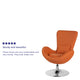 Orange Fabric |#| Orange Fabric Side Reception Chair with Bowed Seat - Living Room Furniture