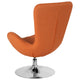 Orange Fabric |#| Orange Fabric Side Reception Chair with Bowed Seat - Living Room Furniture