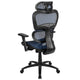 Blue |#| Ergonomic Blue Mesh Office Chair-Synchro-Tilt, Headrest, Adjustable Pivot Arms