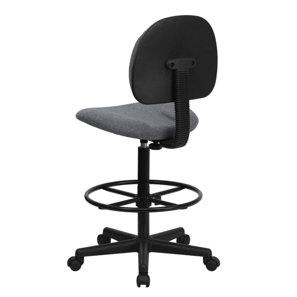 Gray |#| Gray Fabric Swivel Adjustable Drafting Chair - Home Office - Task Chair