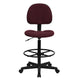 Burgundy |#| Burgundy Fabric Drafting Chair (Cylinders: 22.5inch-27inchH or 26inch-30.5inchH)