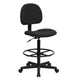 Black Patterned |#| Black Patterned Fabric Drafting Chair with Adjustable Height and Foot Ring