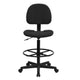 Black Patterned |#| Black Patterned Fabric Drafting Chair with Adjustable Height and Foot Ring