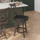 Black Vinyl/Gray Wash Walnut Frame |#| Commercial Wooden Swivel Counter Stools - Gray Wash Walnut/Black LeatherSoft