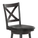 Black Vinyl/Gray Wash Walnut Frame |#| Commercial Wooden Swivel Counter Stools - Gray Wash Walnut/Black LeatherSoft