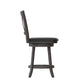 Black Vinyl/Gray Wash Walnut Frame |#| Commercial Wooden Swivel Counter Stools - Gray Wash Walnut/Black LeatherSoft