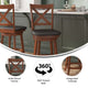 Black Vinyl/Antique Oak Frame |#| Commercial Wooden Swivel Counter Stools - Antique Oak/Black LeatherSoft