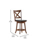 Black Vinyl/Antique Oak Frame |#| Commercial Wooden Swivel Counter Stools - Antique Oak/Black LeatherSoft