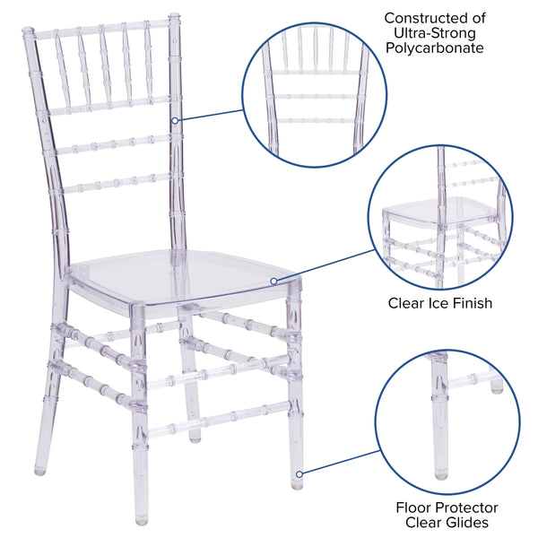 Crystal Ice |#| Crystal Ice Stacking Chiavari Chair - Event Seating - Stack Chairs