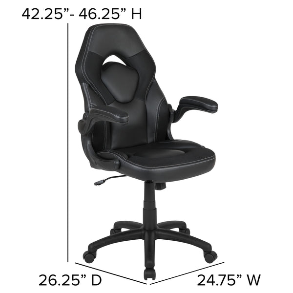 Black |#| Black/Black Gaming Desk Bundle - Cup/Headphone Holders, Wire Management