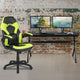 Green |#| Black/Green Gaming Desk Bundle - Cup & Headphone Holders/Mouse Pad Top