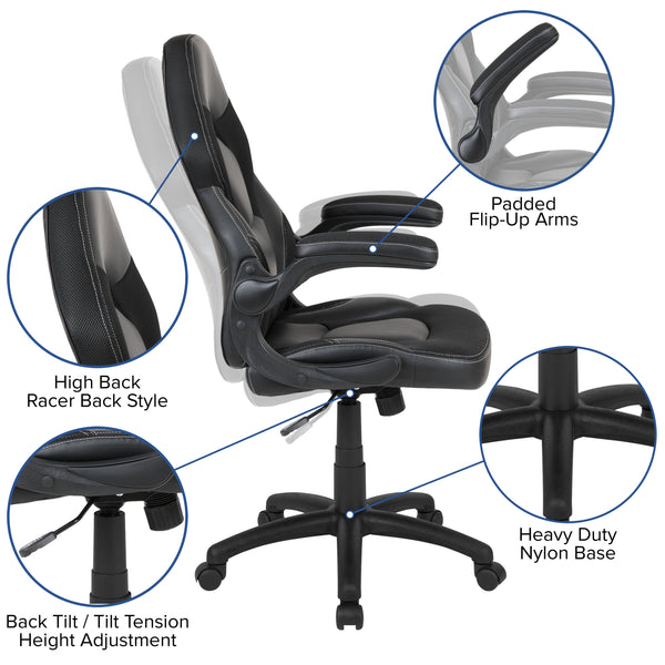 Black |#| Black/Black Gaming Desk Bundle - Cup & Headphone Holders/Mouse Pad Top