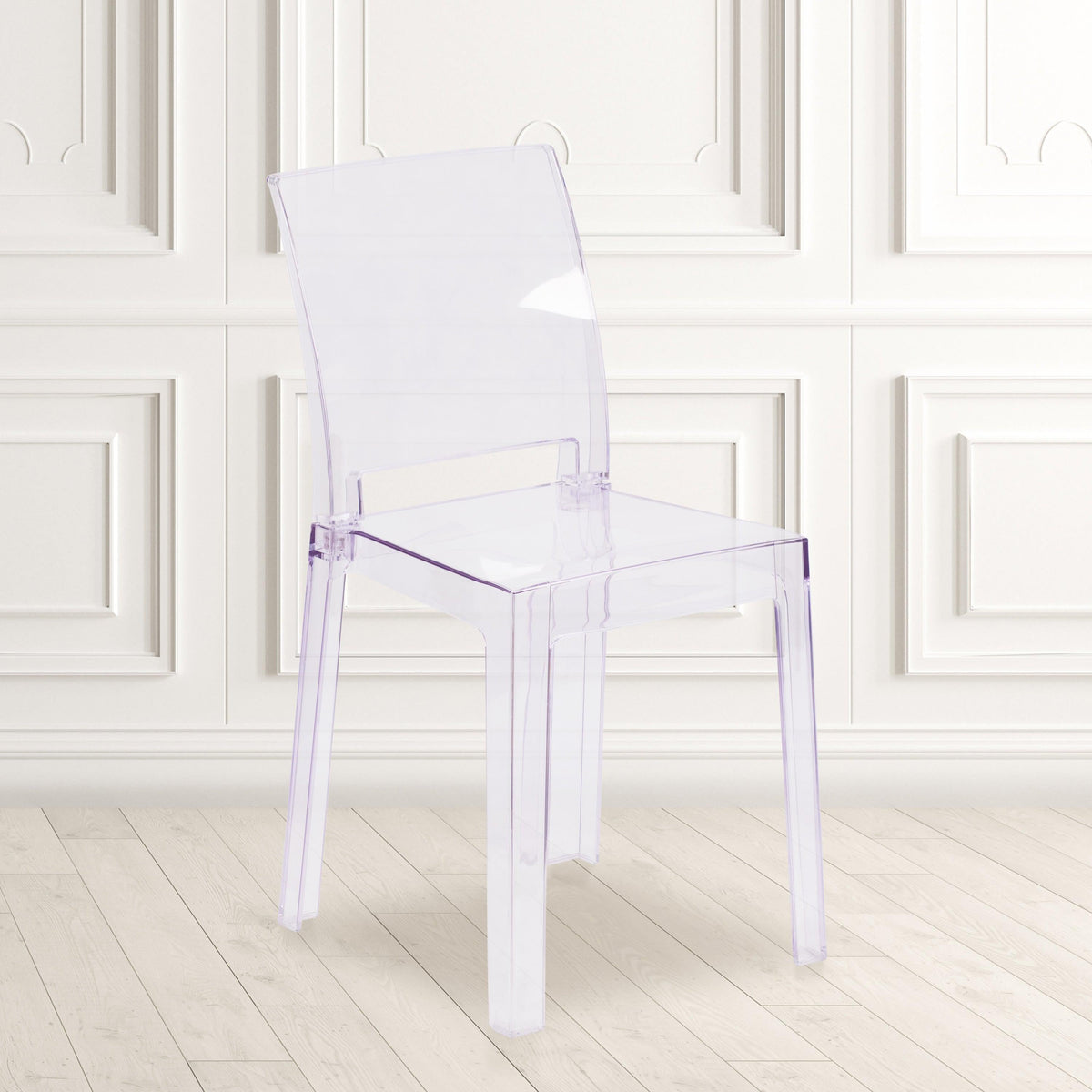 Ghost Chair with Square Back in Transparent Crystal - Wedding Chairs