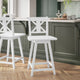 White Wash |#| Commercial 360° Swivel Wood Counter Height Stool in Antique White Wash