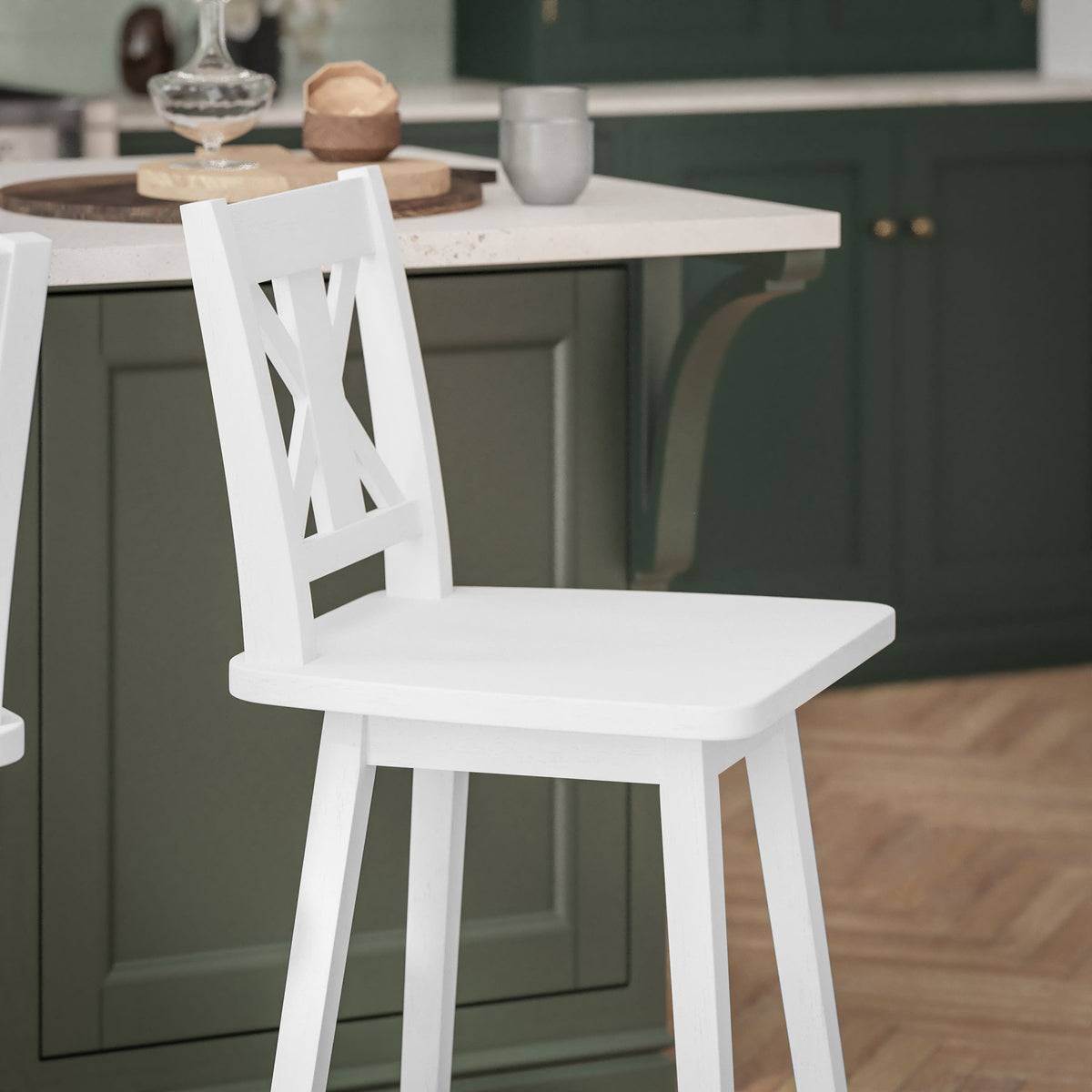 White Wash |#| Commercial 360° Swivel Wood Counter Height Stool in Antique White Wash