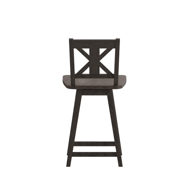 Gray Wash Walnut |#| Commercial 360° Swivel Wood Counter Height Stool in Gray Wash Walnut