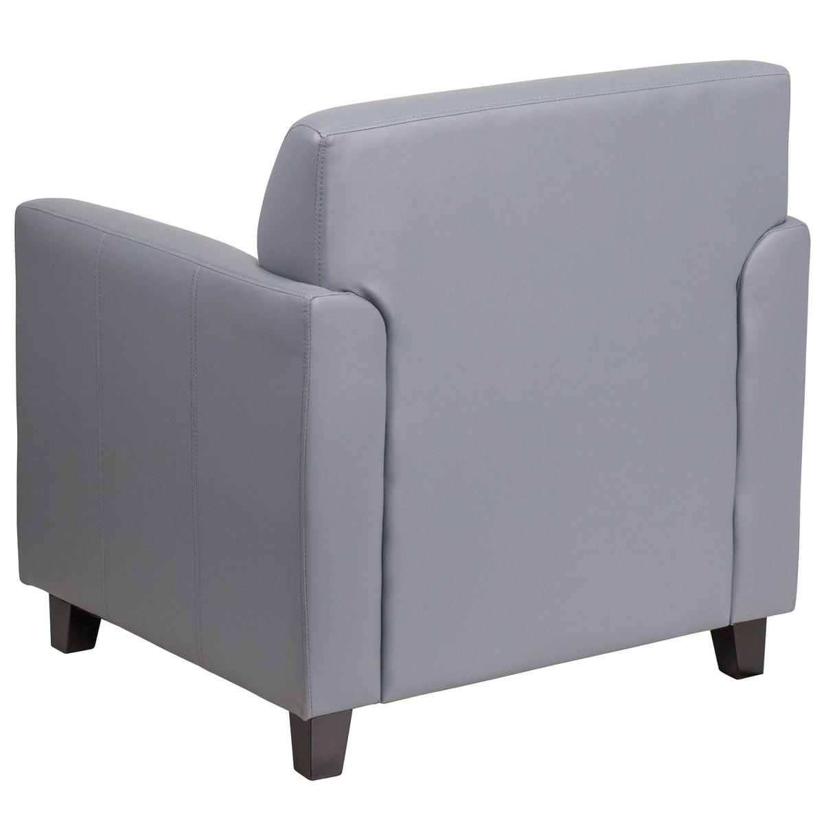 Gray |#| Gray LeatherSoft Chair with Clean Line Stitched Frame - Reception Seating