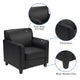 Black |#| Black LeatherSoft Chair with Clean Line Stitched Frame - Reception Seating