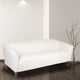 Ivory |#| Ivory LeatherSoft Sofa with Cherry Wood Feet - Reception or Home Office Seating