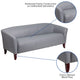 Gray |#| Gray LeatherSoft Sofa with Cherry Wood Feet - Reception or Home Office Seating