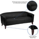 Black |#| Black LeatherSoft Sofa with Cherry Wood Feet - Reception or Home Office Seating